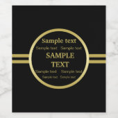 Elegant goud Gepersonaliseerd monogram op zwart Wijn Etiket (Enkel label)