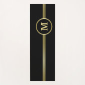 Elegant goud Gepersonaliseerd monogram op zwart Yogamat (Voorkant)