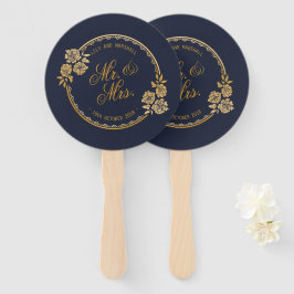 Elegant Goud Gepersonaliseerde Bruiloft | Handvent Handwaaier