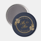 Elegant Goud Gepersonaliseerde Bruiloft | Koelkast Magneet (Voorkant / Achterkant)