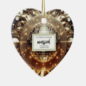 Elegant goud gepersonaliseerde eerste kerst Pas ge Keramisch Ornament (Rechts)