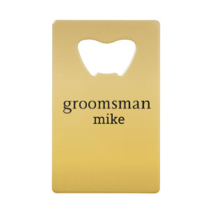Elegant Goud Gepersonaliseerde Groomsmen Creditkaart Flessenopener