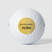 Elegant Goud Gepersonaliseerde Groomsmen Golfballen (Voorkant)