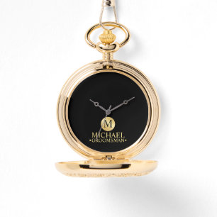 Elegant Goud Gepersonaliseerde Groomsmen Horloge