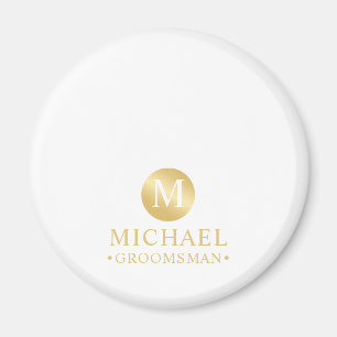 Elegant Goud Gepersonaliseerde Groomsmen Magneet