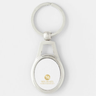 Elegant Goud Gepersonaliseerde Groomsmen Sleutelhanger