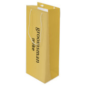 Elegant Goud Gepersonaliseerde Groomsmen Wijn Cadeautas (Voorkant Gekanteld)