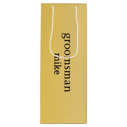 Elegant Goud Gepersonaliseerde Groomsmen Wijn Cadeautas (Voorkant)