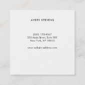 Elegant Goud Gestreept Professioneel Zwart Vierkante Visitekaartje (Achterkant)