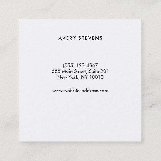 Elegant Goud Gestreept Professioneel Zwart Vierkante Visitekaartje (Achterkant)