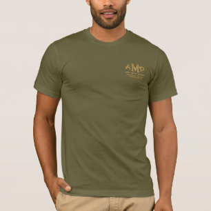 Elegant Goud Geweven 3 Letter Monogram Logo T-shirt