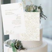 Elegant Goud Glam Bloemen Geen Ouders Bruiloft Kaart