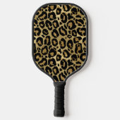 Elegant Goud Glam Luipaard Gepersonaliseerd Pickleball Paddle (Achterkant)