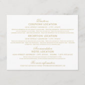 Elegant Goud  Glamour Bruiloft Informatie Informatiekaartje (Voorkant)