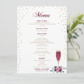 Elegant goud glinsterende bordeauxrode Bloemen  Me Menu (Staand voorkant)