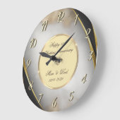Elegant Goud Glitter 50 Bruiloft Jubileum Grote Klok (Hoek)