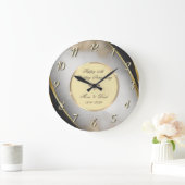 Elegant Goud Glitter 50 Bruiloft Jubileum Grote Klok (Huis)