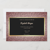 Elegant Goud Glitter Afstuderen Bruin Save The Date (Achterkant)