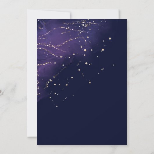 Elegant Goud Glitter Boom Blauw Kerstfeest Kaart (Achterkant)