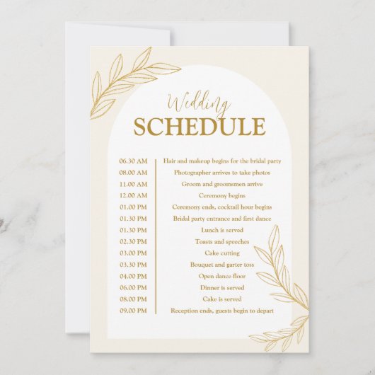 Elegant Goud Glitter Bruiloft Schema Kaart (Voorkant)