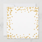 Elegant Goud Glitter Confetti Script Wedding Kaart (Achterkant)