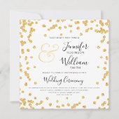 Elegant Goud Glitter Confetti Script Wedding Kaart (Voorkant)