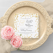 Elegant Goud Glitter Confetti Script Wedding Kaart