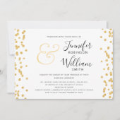 Elegant Goud Glitter Confetti Script Wedding Kaart (Voorkant)