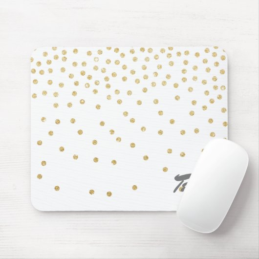 elegant goud glitter confetti stip patroon muismat (Met muis)