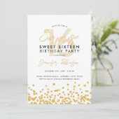 Elegant Goud Glitter Confetti Surprise Sweet 16 Kaart (Staand voorkant)