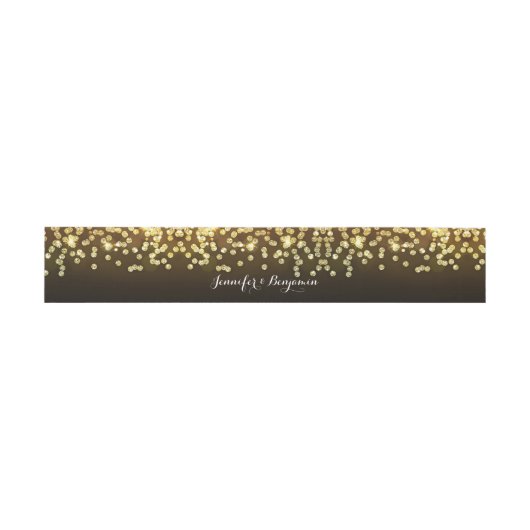 Elegant Goud Glitter Diamanten Bruiloft Uitnodigingen Wikkel (Vlak)