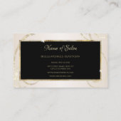 Elegant Goud Glitter Filigraan Zwart Goud Salon Visitekaartje (Achterkant)