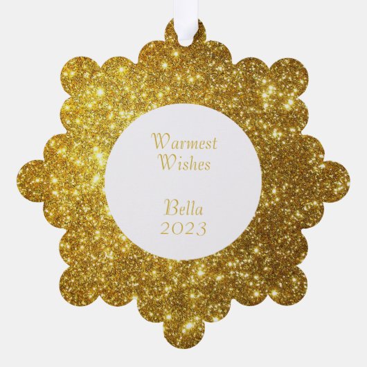 Elegant Goud Glitter Gepersonaliseerd Kat Ornament Kaart (Achterkant)