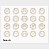 Elegant Goud Glitter Hebreeuws Simchat Purim Ronde Sticker (Vel)