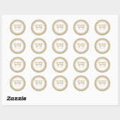 Elegant Goud Glitter Hebreeuws Simchat Purim Ronde Sticker (Vel)