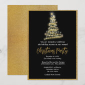 Elegant Goud Glitter Kerstfeestfeest  Kaart (Voorkant / Achterkant)