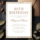 Elegant Goud Glitter Lijst 80e Tachtigjarig Kaart