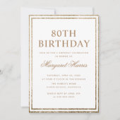 Elegant Goud Glitter Lijst 80e Tachtigjarig Kaart (Voorkant)