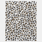 Elegant goud glitter luipaard patroon fleece deken (Voorkant)