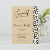 Elegant goud glitter luipaard patroon kaart (Staand voorkant)