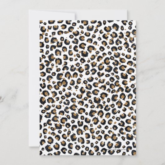 Elegant goud glitter luipaard patroon kaart (Achterkant)