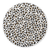 Elegant goud glitter luipaard patroon keramische knop (Voorkant)