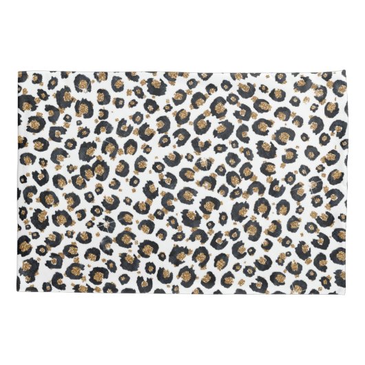 Elegant goud glitter luipaard patroon kussensloop (Achterkant)