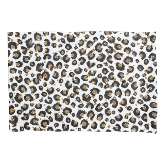 Elegant goud glitter luipaard patroon kussensloop (Voorkant)