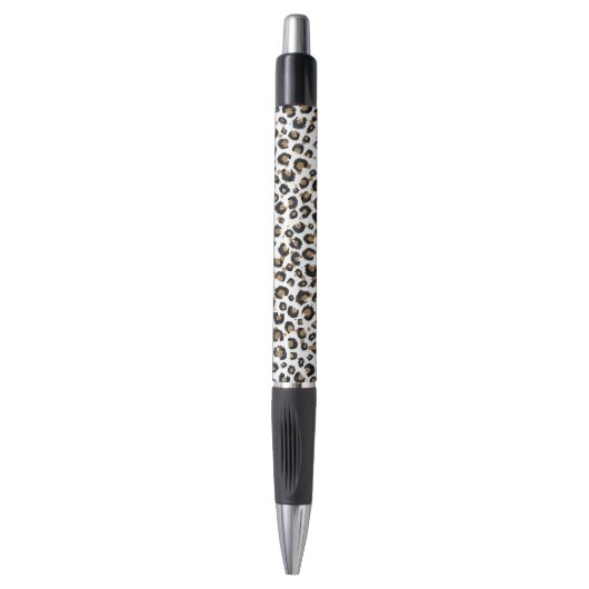 Elegant goud glitter luipaard patroon pen (Voorkant Verticaal)