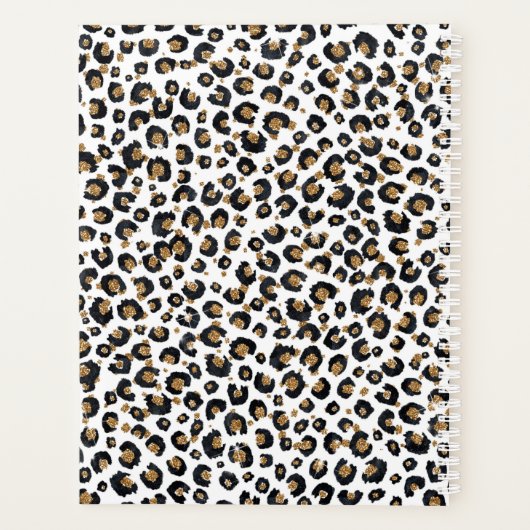 Elegant goud glitter luipaard patroon planner (Achterkant)
