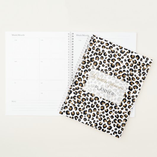 Elegant goud glitter luipaard patroon planner (Display)