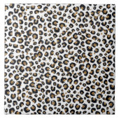 Elegant goud glitter luipaard patroon tegeltje (Voorkant)