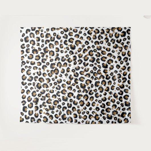 Elegant goud glitter luipaard patroon wandkleed (Voorkant (horizontaal))