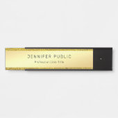Elegant Goud Glitter Moderne Glamoureuze Sjabloon Deurbordje (Voorkant)